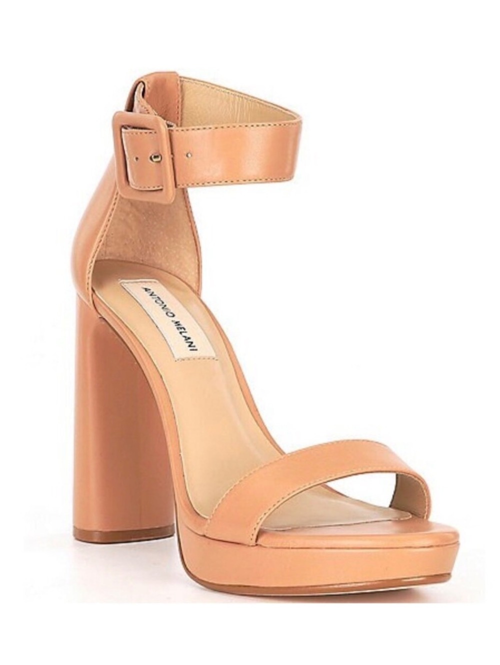 Antonio Melani Caci Leather Ankle Wrap Dress Sandals in Tan Size 8.5